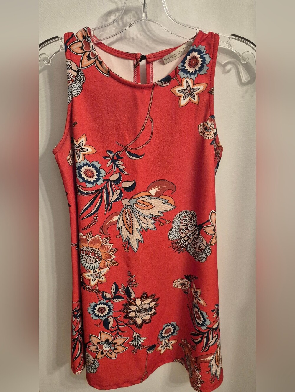 Floral Sleeveless Mini Dress in Coral by